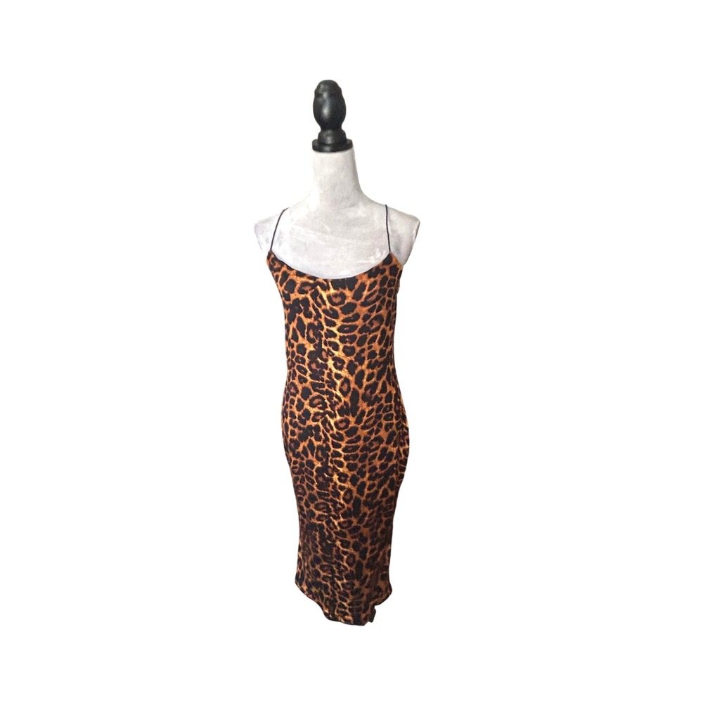 NWT JLUXLABEL Leopard Print Slip Midi Dress Spaghetti Strap Sexy  Clubwear XXL